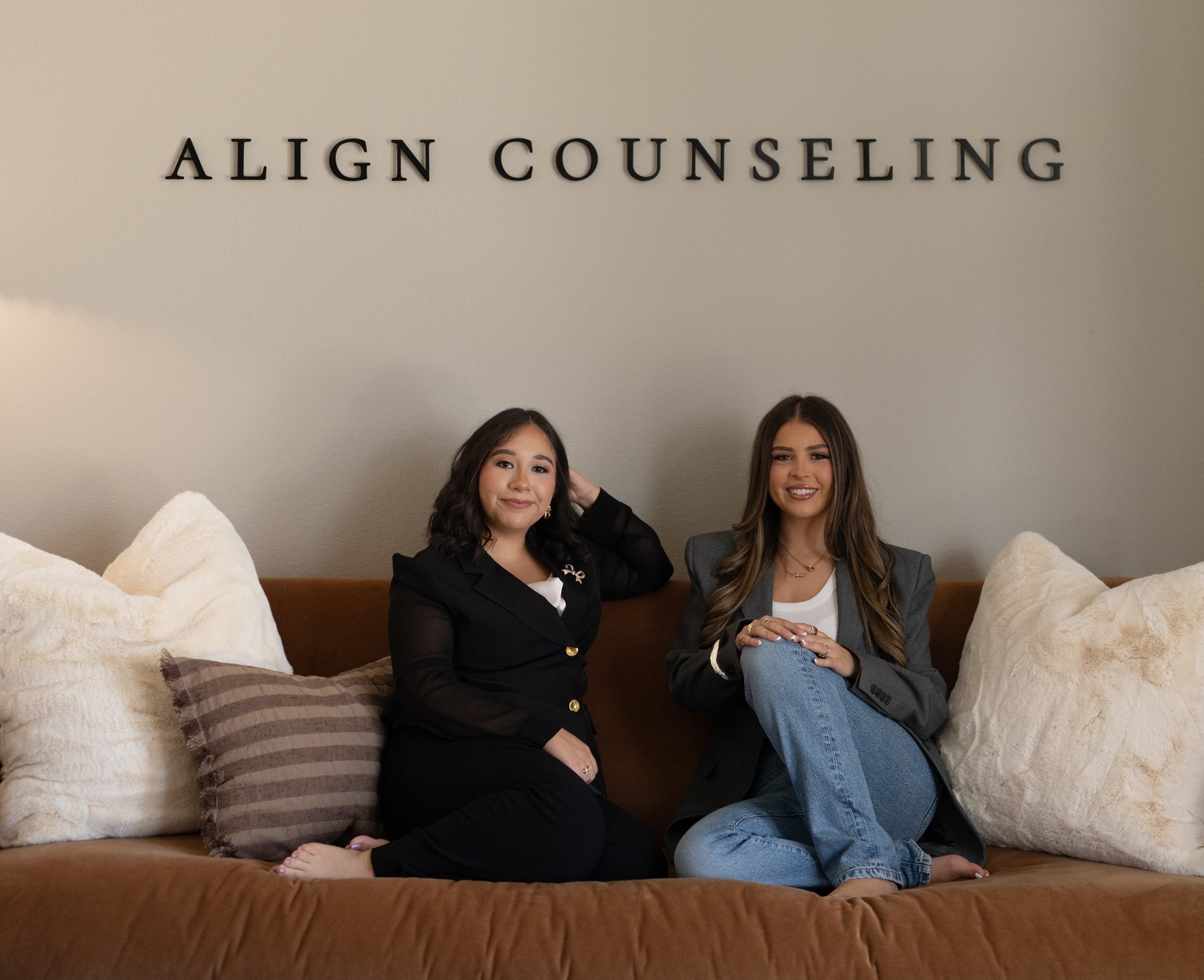 Taylor Chumley and Madison Rodriguez, therapists at Align Counseling Montgomery TX
