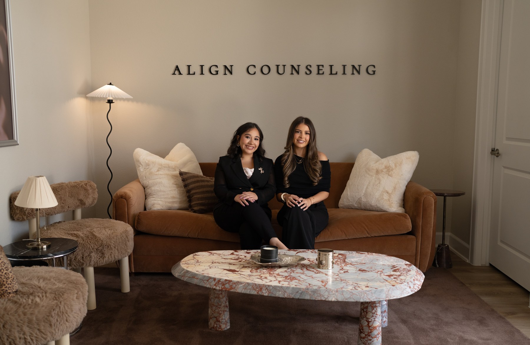 Taylor Chumley and Madison Rodriguez, therapists at Align Counseling in Montgomery TX